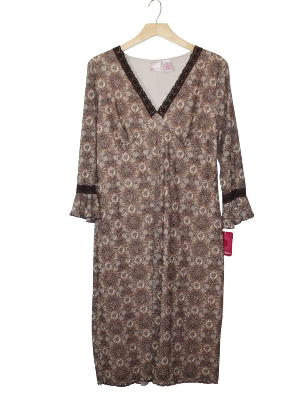 Y2K Xhilaration women's midi dress size XL brown paisley peasant fairy whimsical